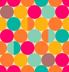 Retro abstract seamless pattern with circles