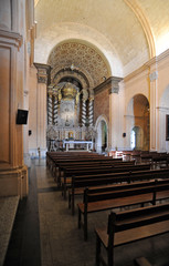 La nef de l'église du sanctuaire Sant Salvador de Felanitx à Maj