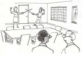 Two candidates fence for job