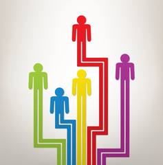 vector concept of generation or leadership with symbols of peopl