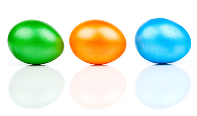 Colorful Easter Eggs on white background