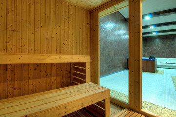 wooden sauna cabin