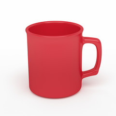 red coffee mug