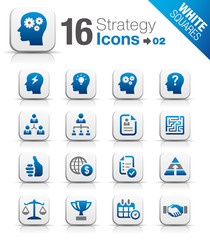 White Squares -  Business strategy and management icons