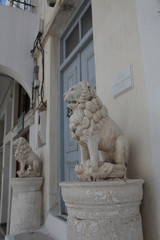 Lion statue on Paros island