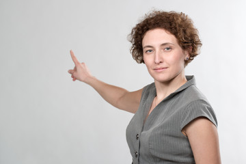 business woman pointing