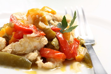 Pollo e peperoni