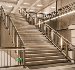 Stairs at metro railway Station - Berlin Haupbahnhof, U55