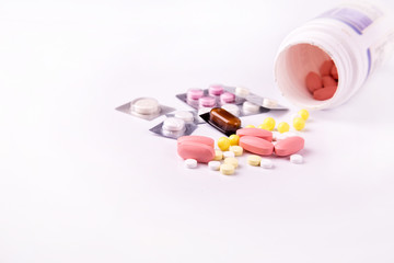 Medicine and pills scattered around