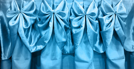 Tablecloth blue on table isolated on white background