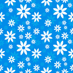 Seamless vector background with flowers