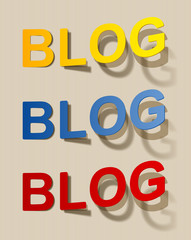 the word blog in the form of a sticker