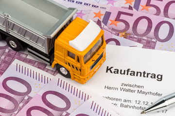 Kaufvertrag für neuen Lastwagen