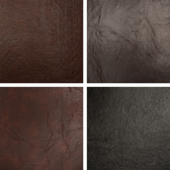 Fototapeta premium Set from backgrounds of leather texture