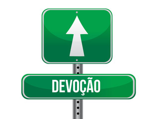 Devotion in Portuguese traffic road sign