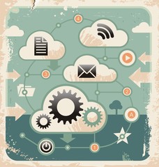 Creative concept of cloud computing  connections