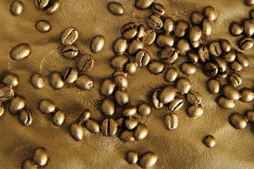 golden coffee beans