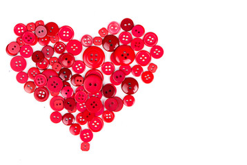 Red buttons in shape of heart