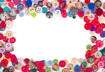 Buttons framing white