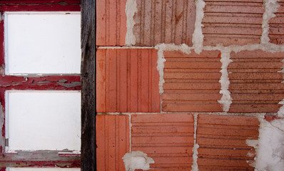 Red Block And Old Wood
