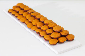 Pile of caramel marron cookies