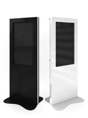 Black and white information terminals with plate