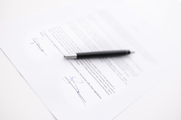 Signature on a contract