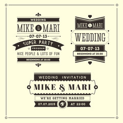 Retro wedding invitations