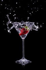 martini drink over dark background