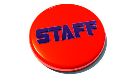 Staff red 3d button