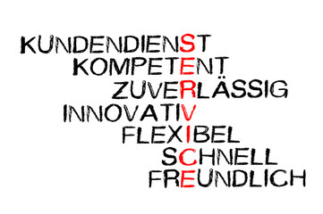 Kreidetafel mit Service