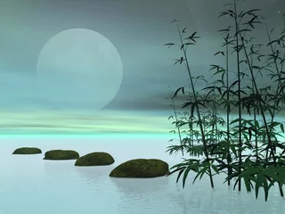 Asiatische Schritte zum Mond - 3D-Darstellung © Elenarts
