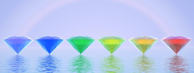 Colorful diamonds - 3D render