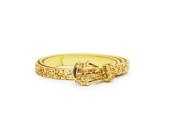 belt gold color isolated