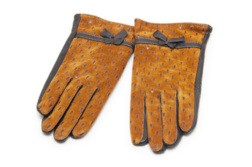 woman  gloves, isolated on white