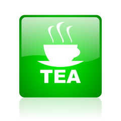 tea green square web icon on white background