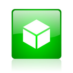 box green square web icon on white background