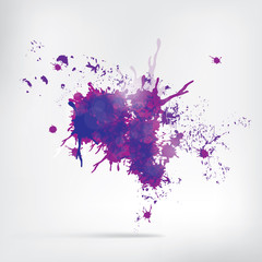 Colored paint splashes  on abstract background