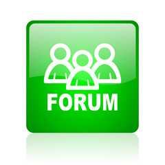 forum green square web icon on white background