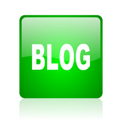 blog green square web icon on white background