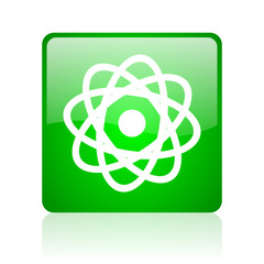 atom green square web icon on white background
