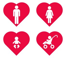 Famille dans un cœur