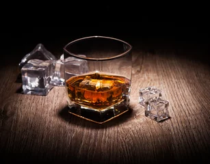 Fotobehang whiskey in glass © Alexandr Steblovskiy