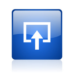 enter blue square glossy web icon on white background