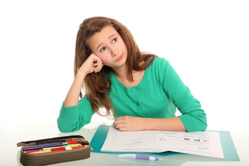 gelangweilte Schülerin