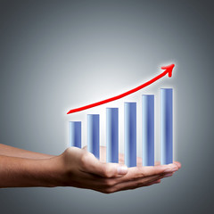 manos y grafica de las finanzas
