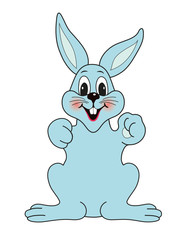 Fröhlicher blauer Osterhase