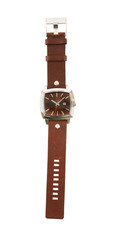 Brown leather strap watch