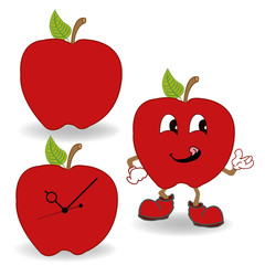 red apple cartoon vector