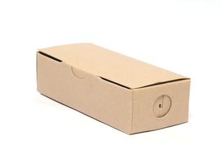 carton square brown open lid isolated on white background